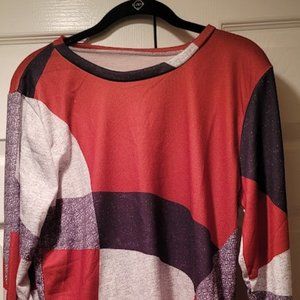 Tunic Color Block Long Sleeve Shirt